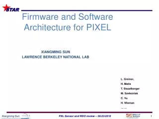 Firmware and Software Architecture for PIXEL