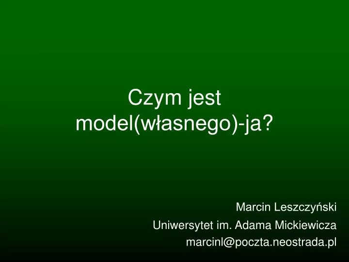 czym jest model w asnego ja