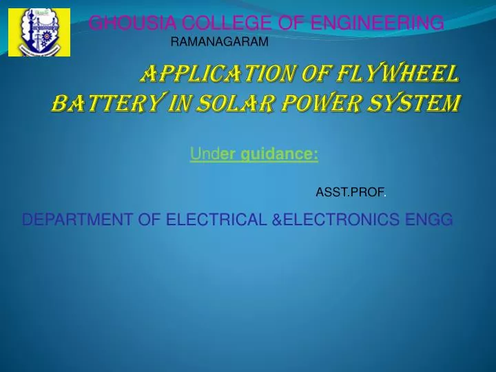 application of flywheel battery in solar power system