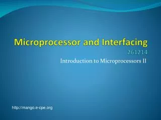 Microprocessor and Interfacing 261214