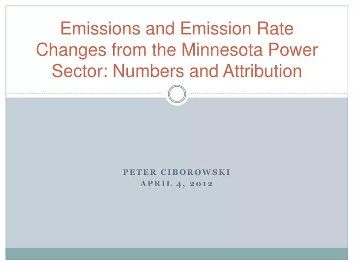 emissions and emission rate changes from the minnesota power sector numbers and attribution