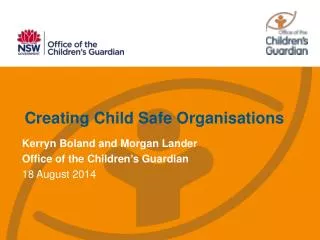 Creating Child Safe Organisations