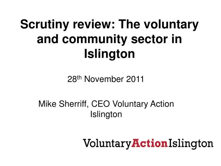 scrutiny review the voluntary and community sector in islington