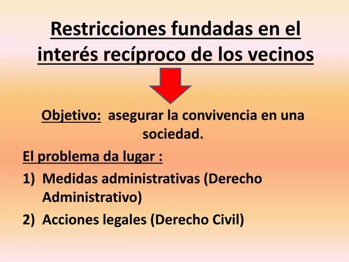 restricciones fundadas en el inter s rec proco de los vecinos