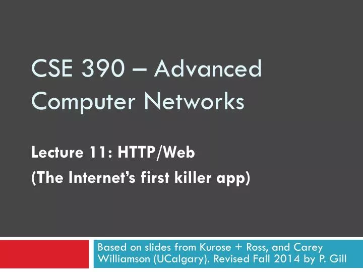 cse 390 advanced computer networks