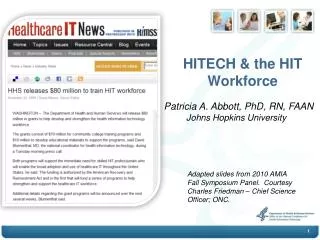 HITECH &amp; the HIT Workforce