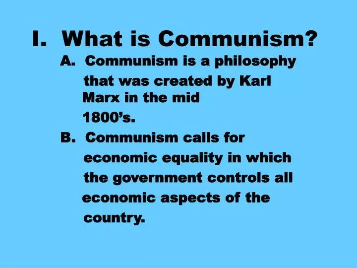 i what is communism