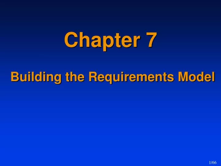 chapter 7 building the requirements model