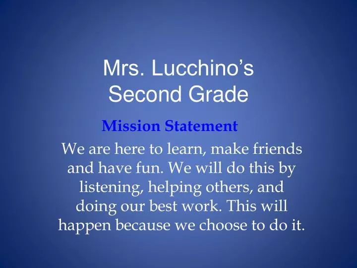 mrs lucchino s second grade