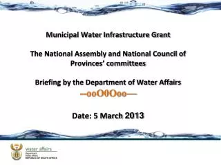 Municipal Water Infrastructure Grant