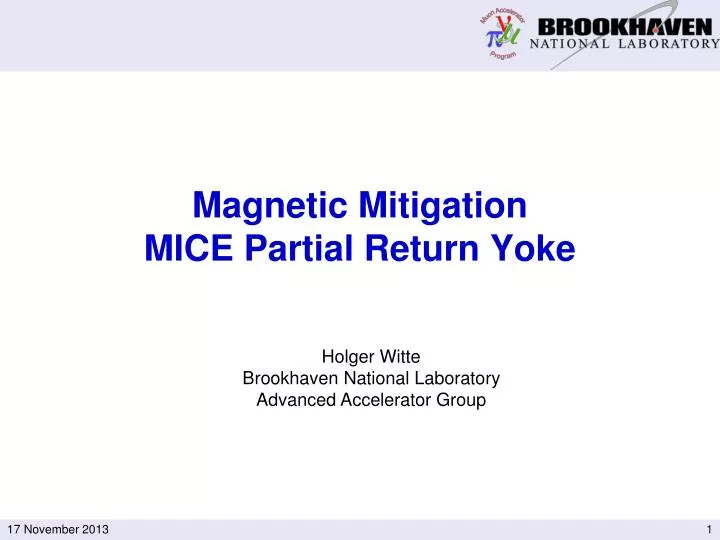 magnetic mitigation mice partial return yoke