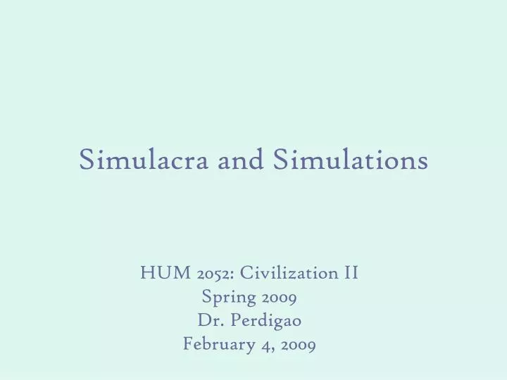 simulacra and simulations
