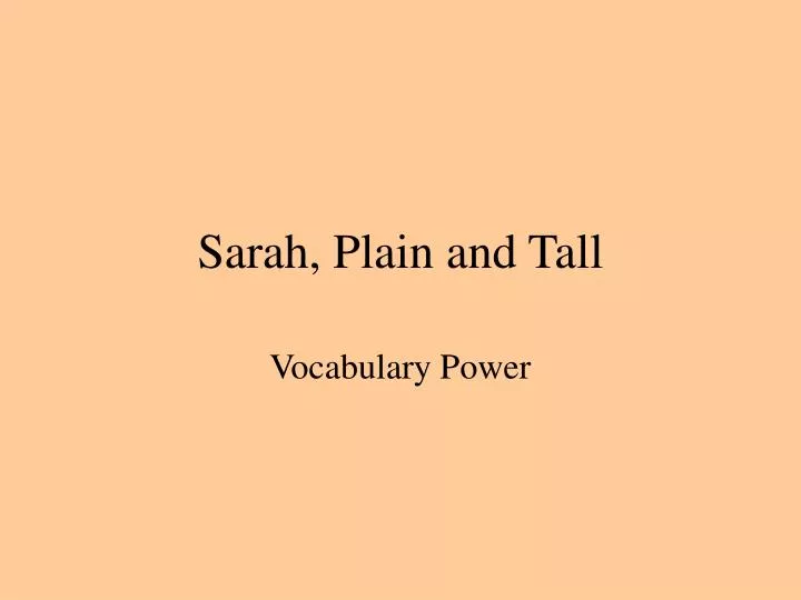 sarah plain and tall