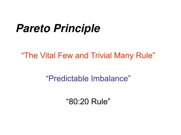 pareto principle