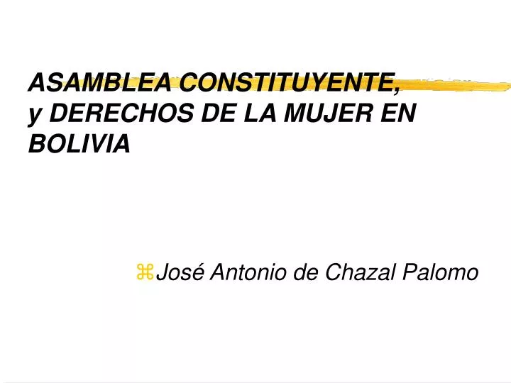 asamblea constituyente y derechos de la mujer en bolivia