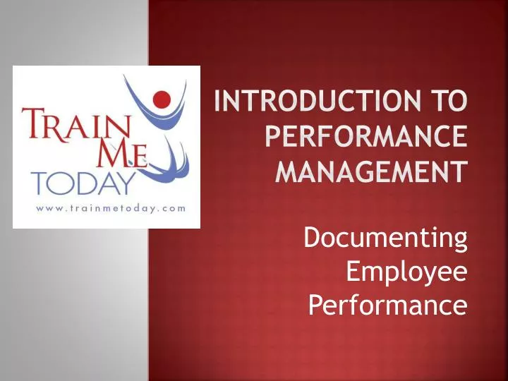 introduction to performance management