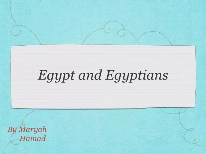 egypt and egyptians