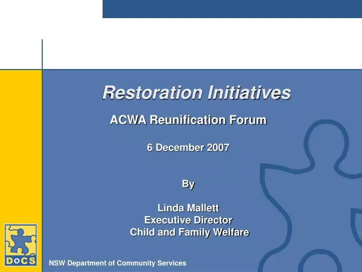 restoration initiatives