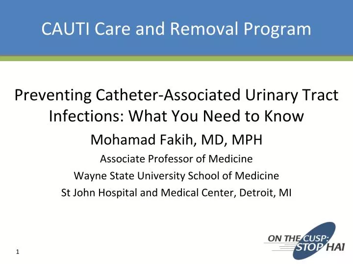 cauti care and removal program