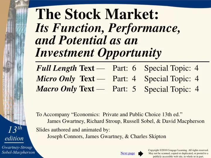 the stock market its function performance and potential as an investment opportunity