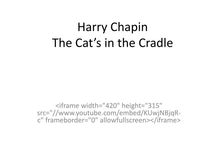 harry chapin the cat s in the cradle