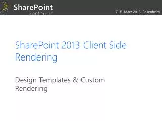 SharePoint 2013 Client Side Rendering