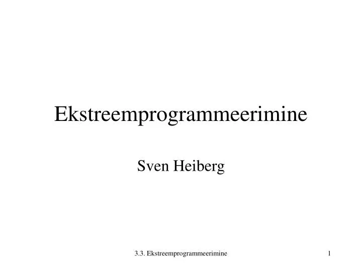 ekstreemprogrammeerimine