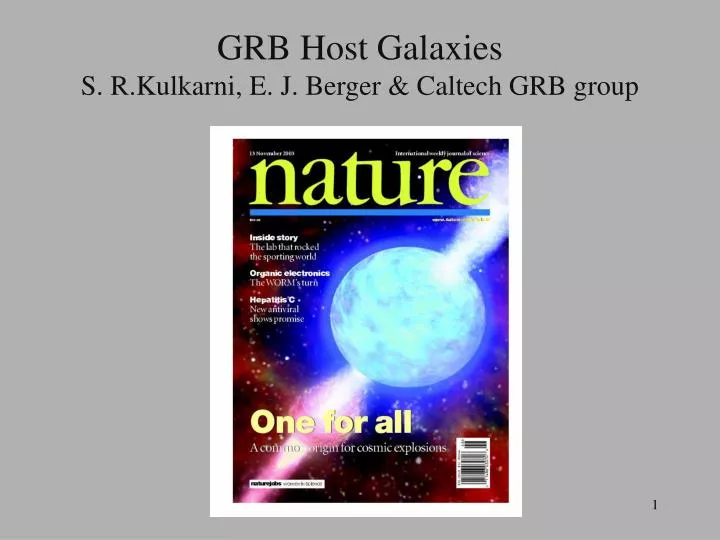 grb host galaxies s r kulkarni e j berger caltech grb group