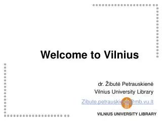 Welcome to Vilnius