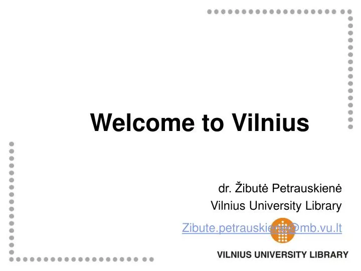 welcome to vilnius