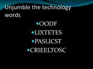 Unjumble the technology words