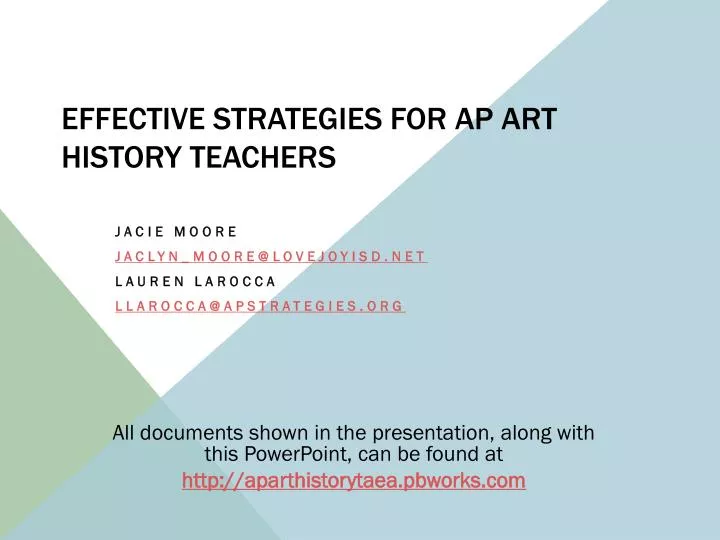 effective strategies for ap art history teachers
