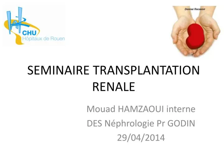seminaire transplantation renale