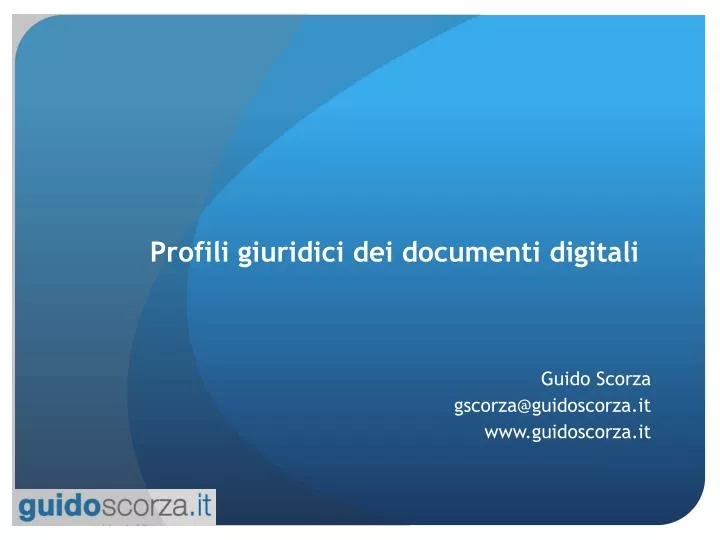 profili giuridici dei documenti digitali