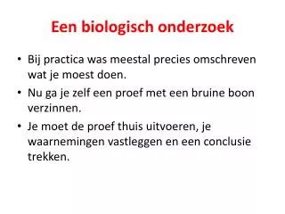 een biologisch onderzoek