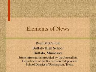 Elements of News