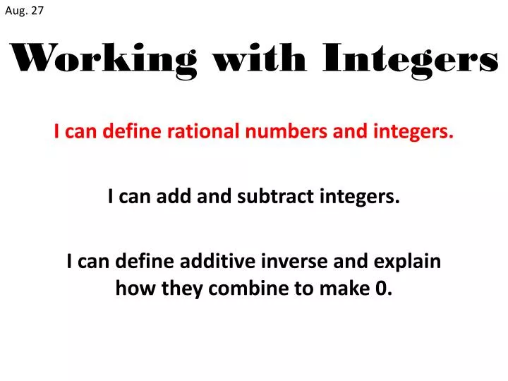 working with integers