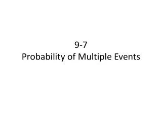 9 7 probability of multiple events