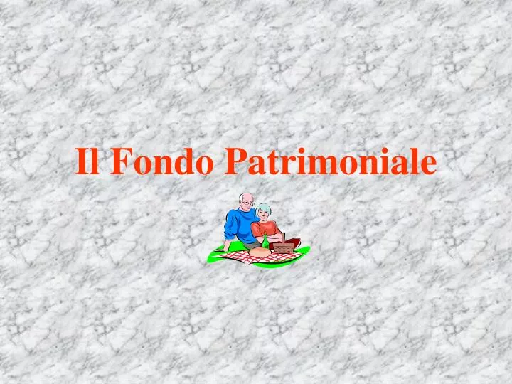 il fondo patrimoniale