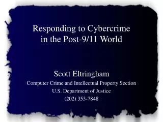 Responding to Cybercrime in the Post-9/11 World