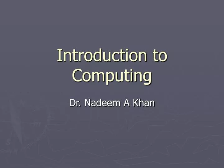 introduction to computing