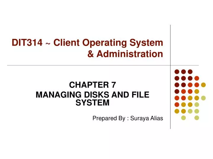 dit314 client operating system administration