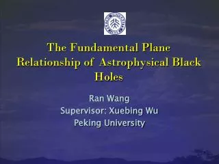 The Fundamental Plane Relationship of Astrophysical Black Holes