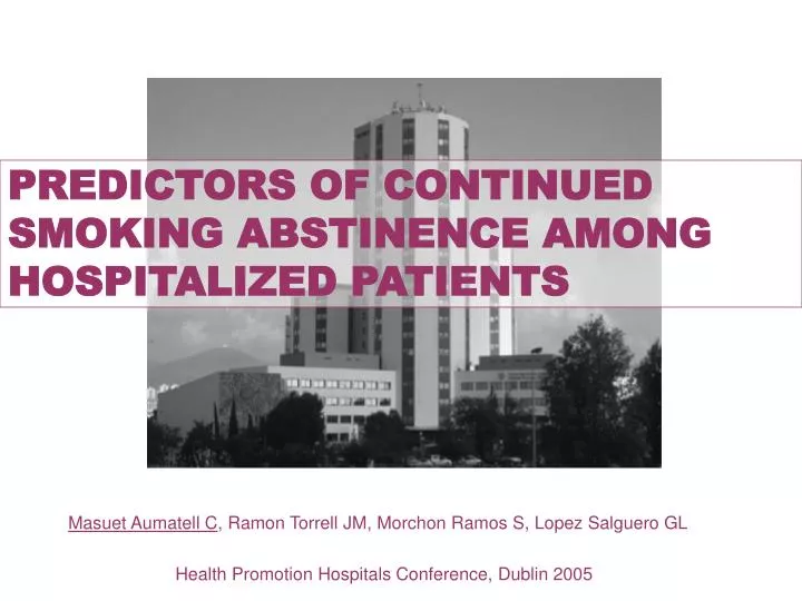predictors of continued smoking abstinence among hospitalized patients