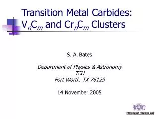 Transition Metal Carbides: V n C m and Cr n C m Clusters