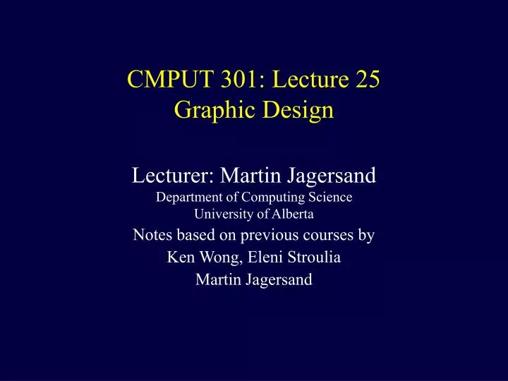 cmput 301 lecture 25 graphic design