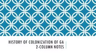 History of Colonization of Ga 2-Column Notes