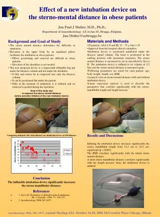 Effect of a new intubation device on the sterno-mental distance in obese patients