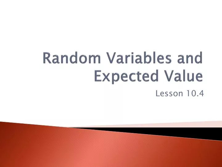 random variables and expected value