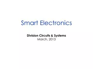 Smart Electronics